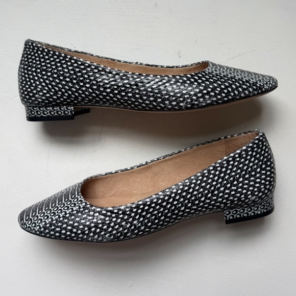 Antonio Melani Vintal Genuine Leather Reptile Print Flats - Picture 4 of 12